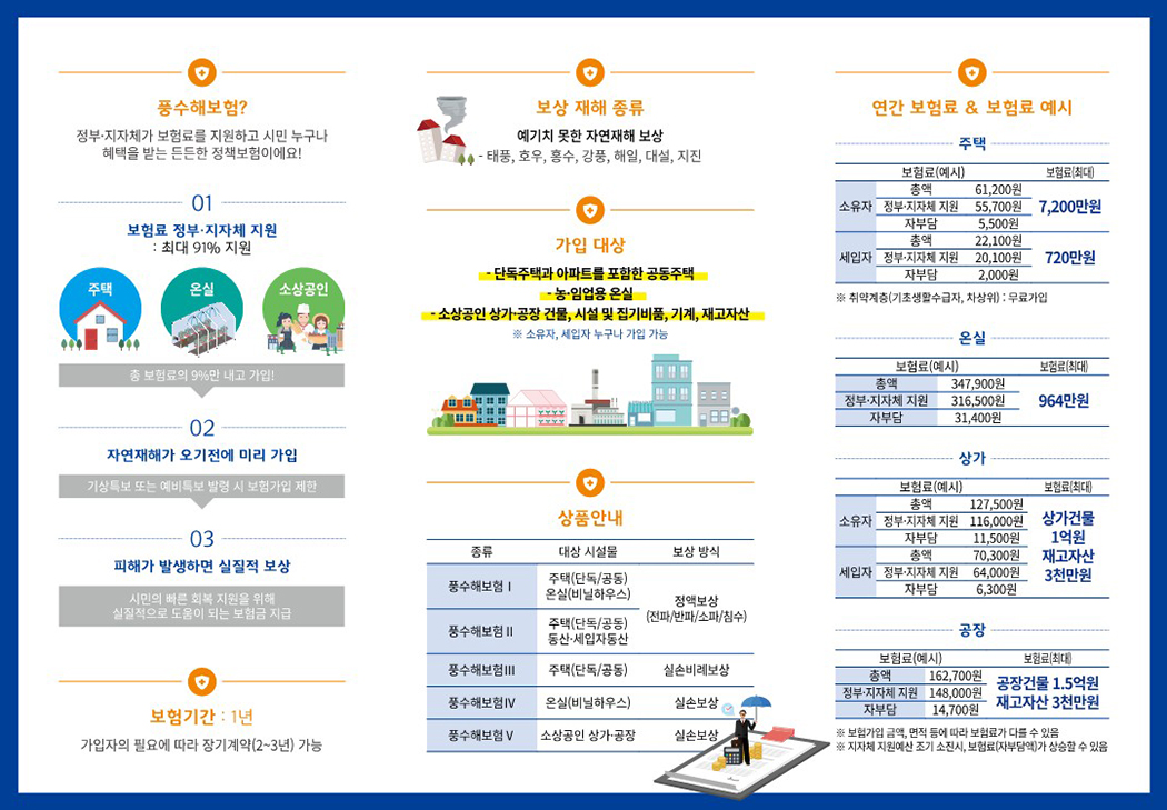 전주시 풍수해보험 리플렛 이미지(내용 있음)