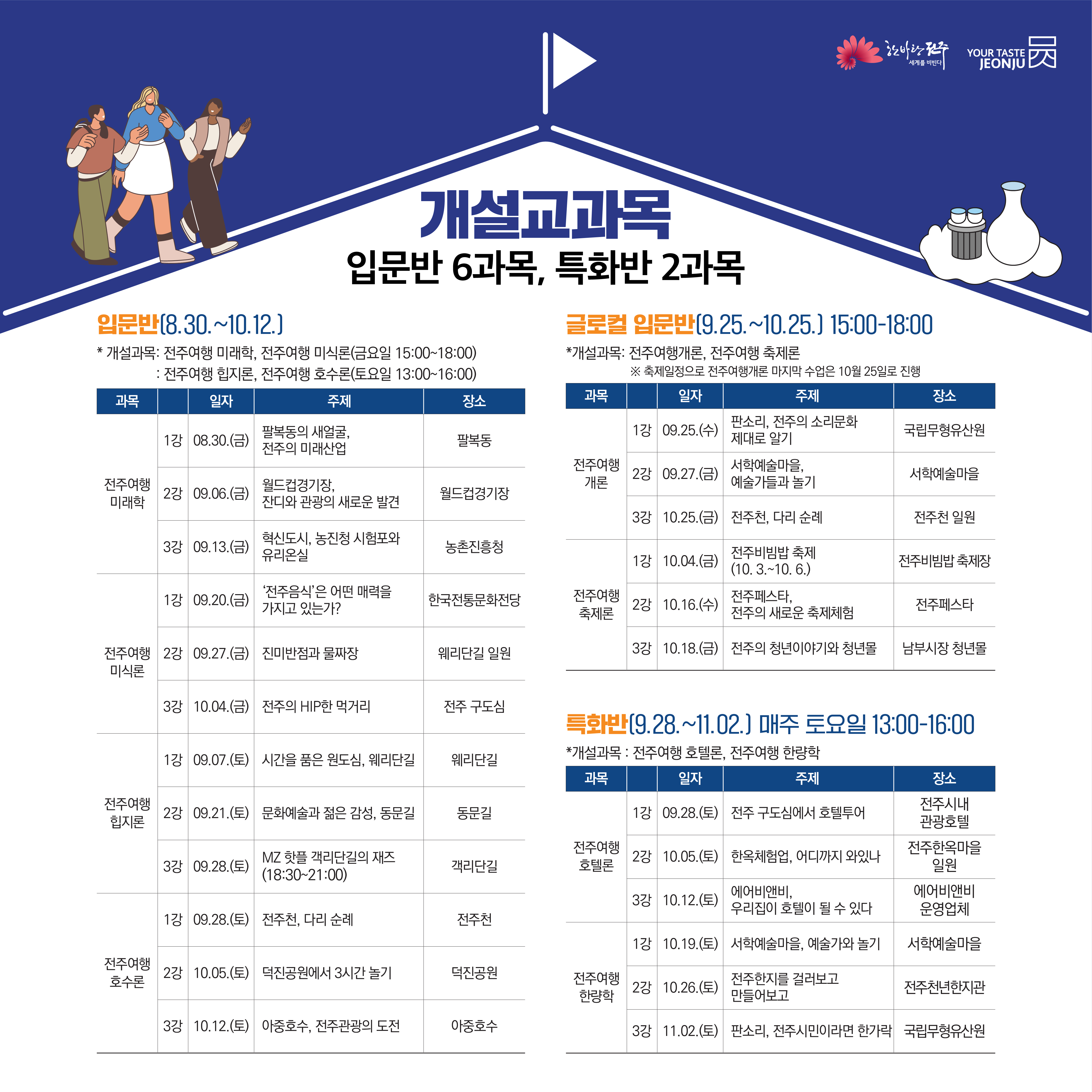 확! 달라진 2024 전주여행학교 모집안내 - 전주와 가을여행