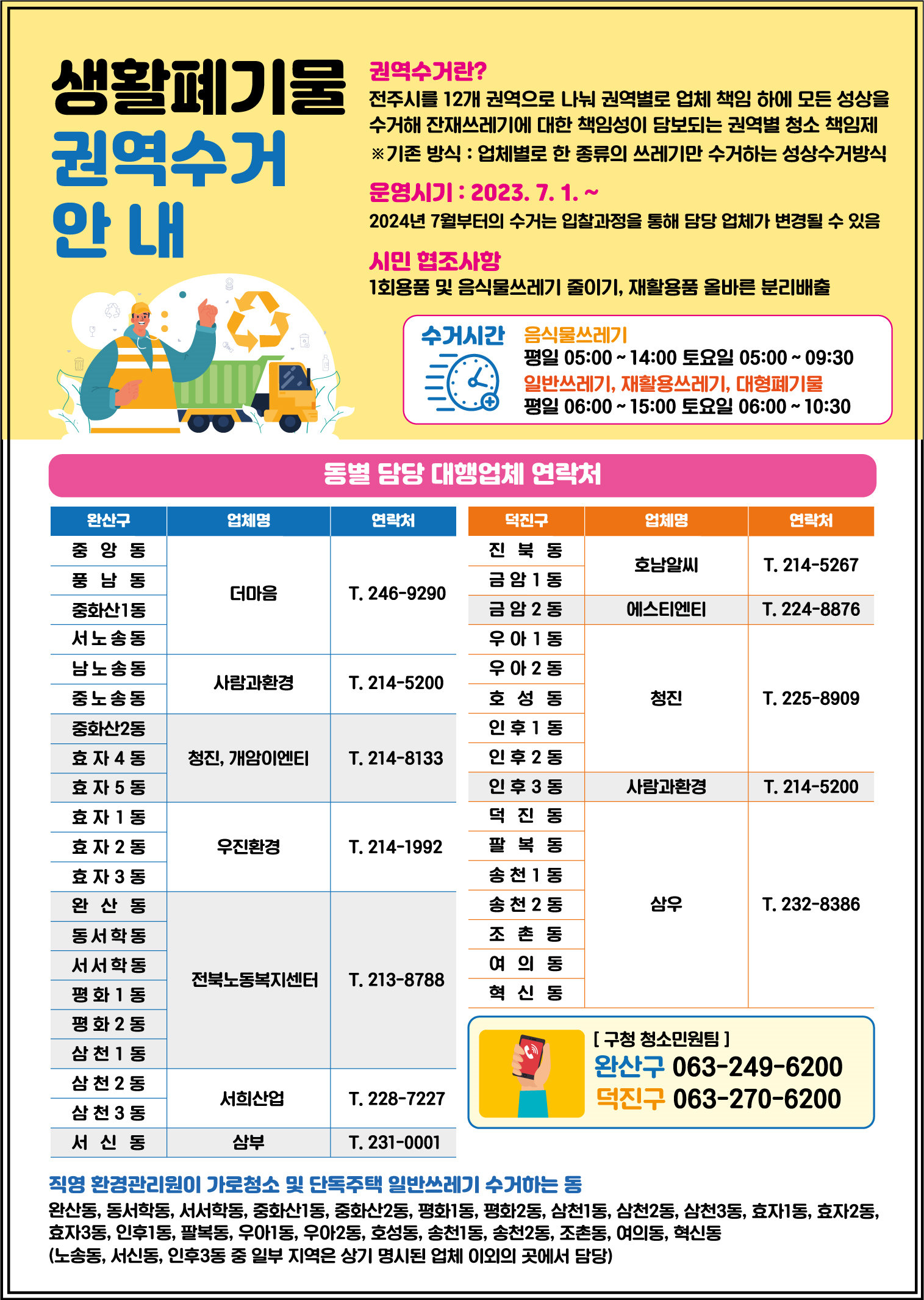 추석 연휴 음식물쓰레기 수거 휴무일 안내