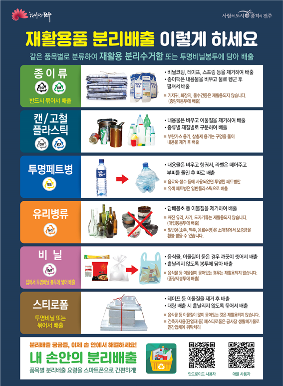 전주시 생활폐기물 권역수거 안내