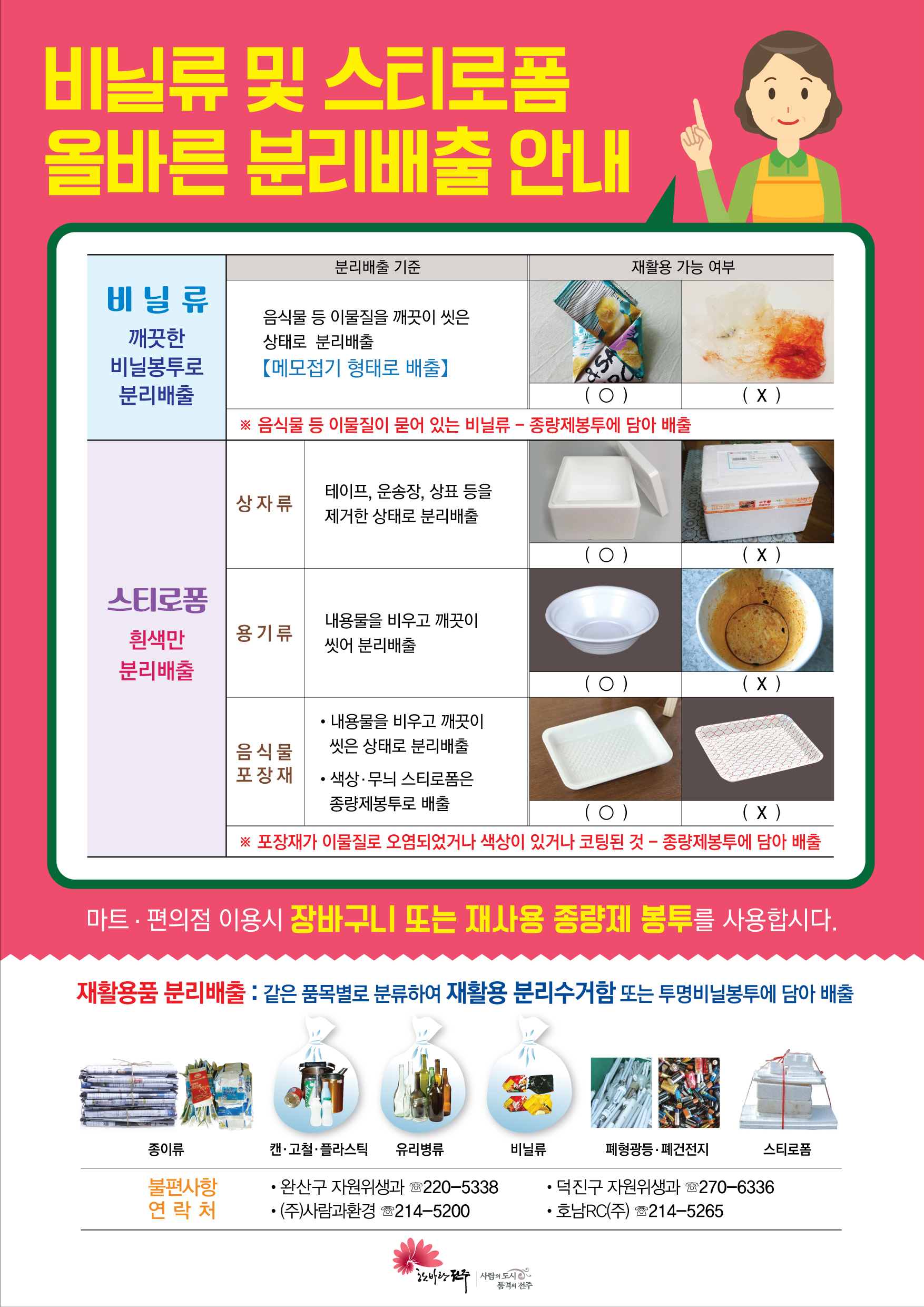 재활용품 올바른 분리배출로 자원의 가치를 높여주세요.