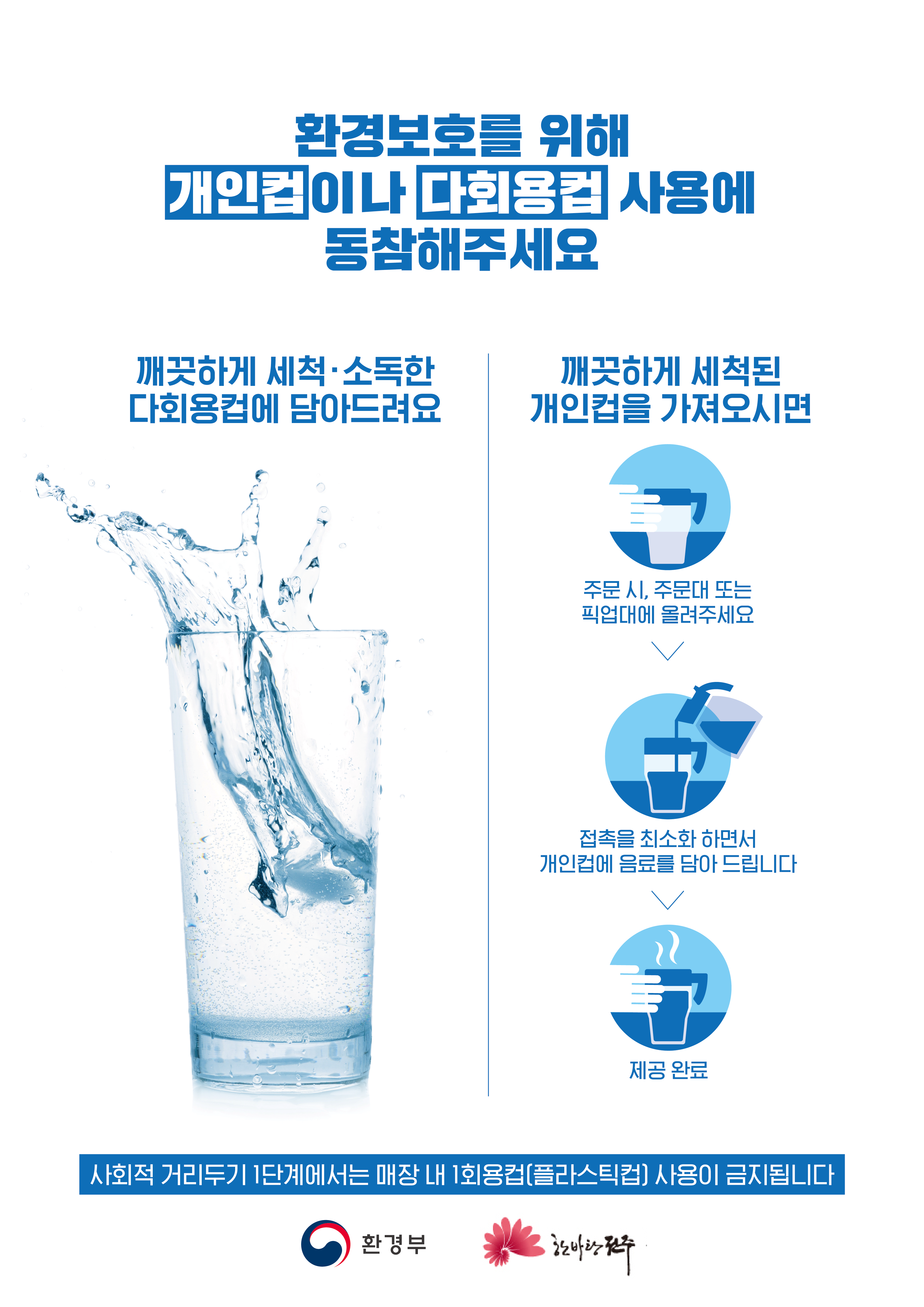 사회적 거리두기 개편에 따른 1회용품 사용규제 적용방안 알림