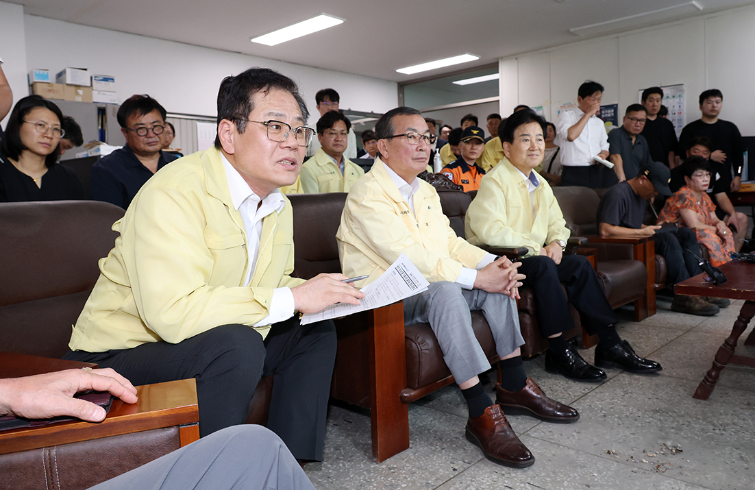 송천동 농수산물시장 화재현장 방문 대책회의 썸네일