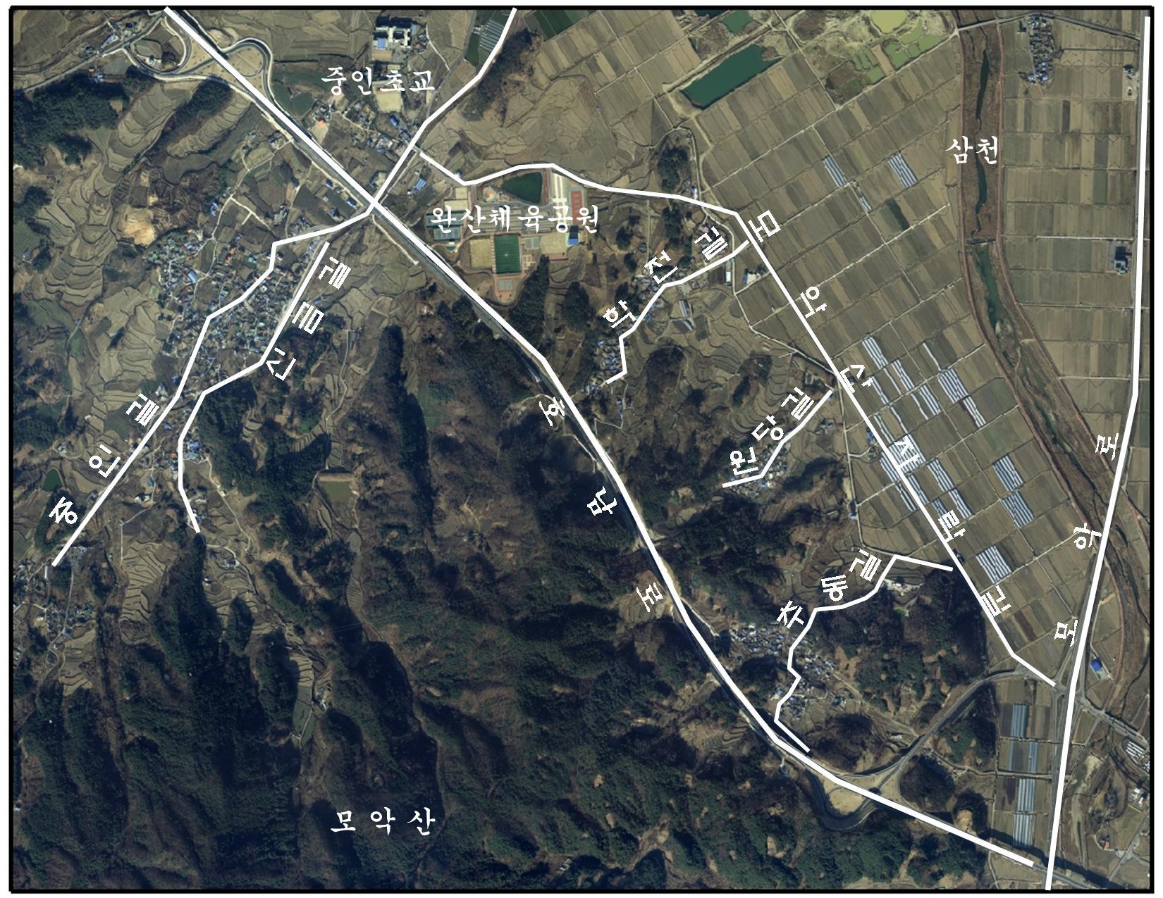 계룡산 지역 지도